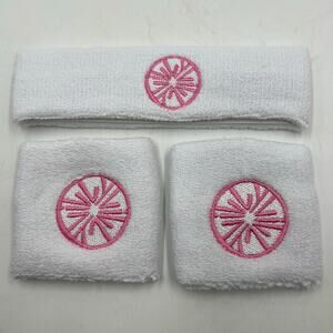 Lilly Pulitzer Headband Wristband Set Embroidered Citrus Logo Tennis Pickleball